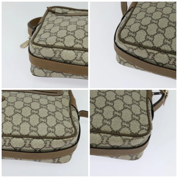 GUCCI GG Plus Supreme Shoulder Bag PVC Beige Gold Auth BA1591 - Picture 16 of 16